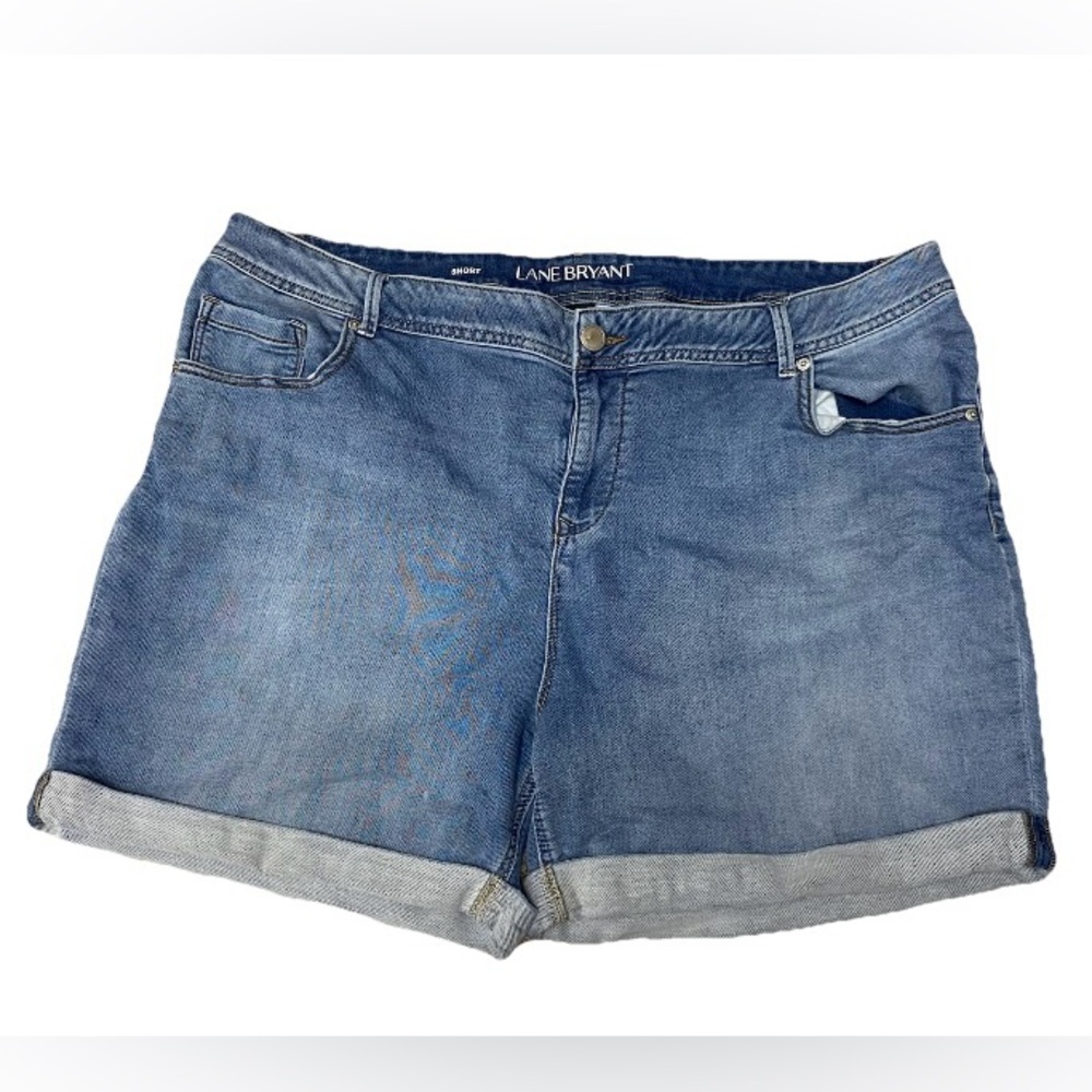 Lane Bryant shorts women's size 28 rolled cuff plus size denim 5" inseam